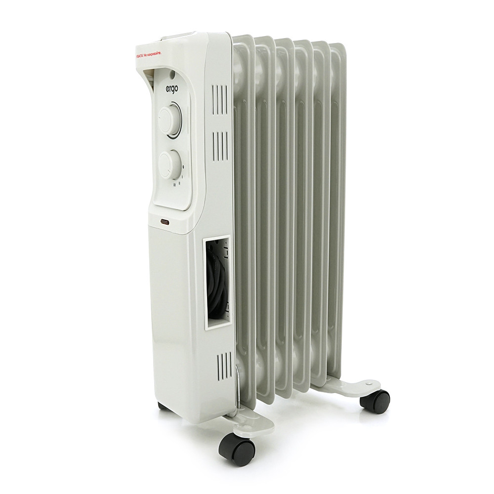 Радіатор масляний ERGO 221507, 7 ребер, 3 рівні потужності 600/900/1500Вт, фото 1
