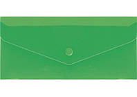 Папка-євроконверт на кнопці Е65 Economix 180мкм фактура глянець, прозора зелена