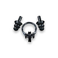 Комплект беруш для плавания и зажим для носа, Leacco, универсальные, защита для ушей, чёрного цвета BS-02 №3