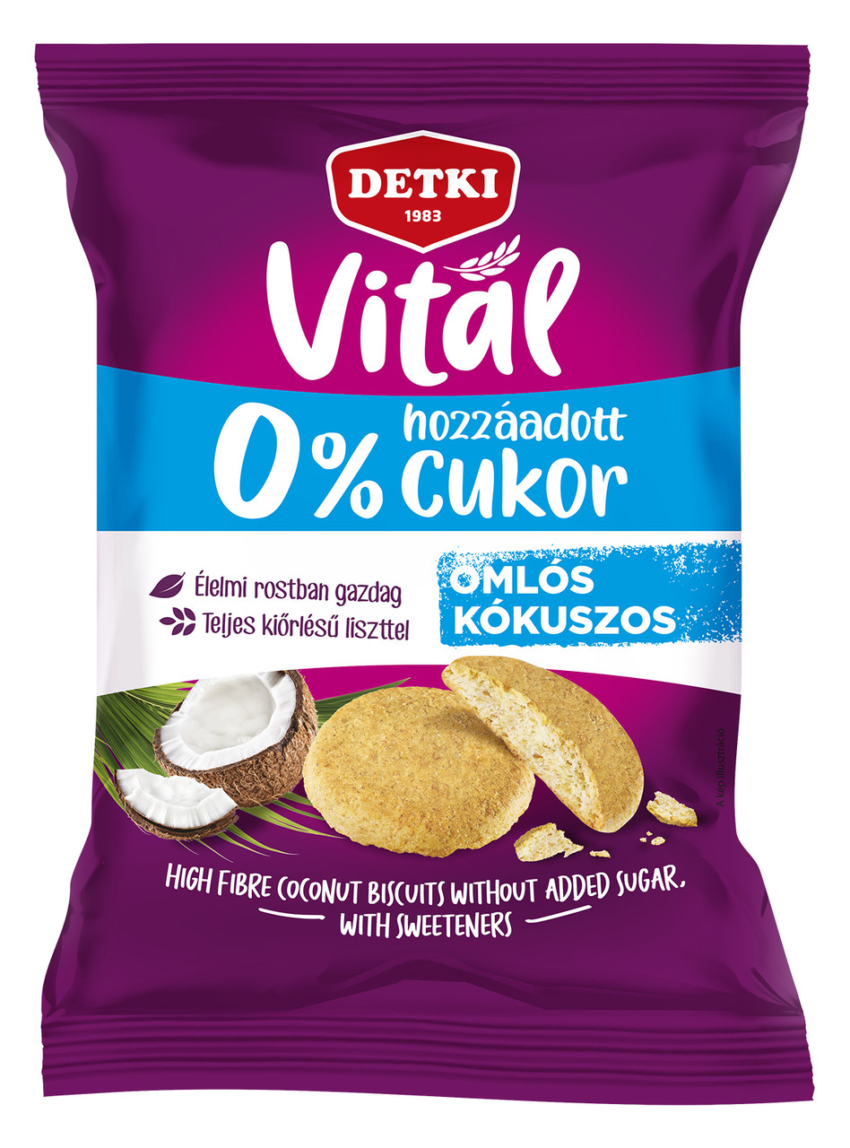 Печиво без цукру з кокосом VITAL Detki 180г, фото 1