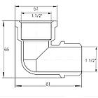 Кутник 90° VA латунь вн-зв 1 1/2" 000026545, фото 2
