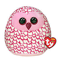 Мягкая игрушка подушка TY Squish a boos Сова Pink Owl Pinky (высота 30см) 39204