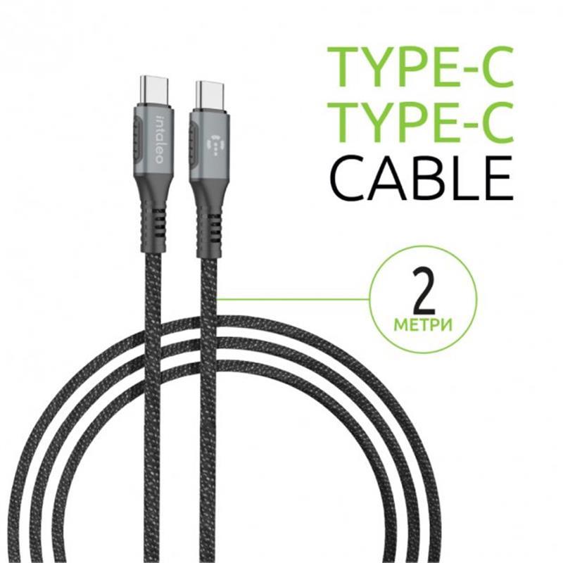 Кабель Intaleo CBGPD100WTT2 USB Type-C — USB Type-C (M/M), 100W, 2 м, Grey (1283126559570)