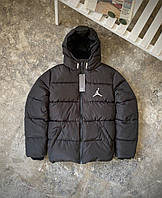 Мужская зимняя куртка Jordan черная короткая до -25 с капюшоном Пуховик Джордан