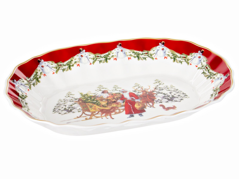 Блюдо новорічне овальне Різдво Lefard 29х20х5 см 986-134