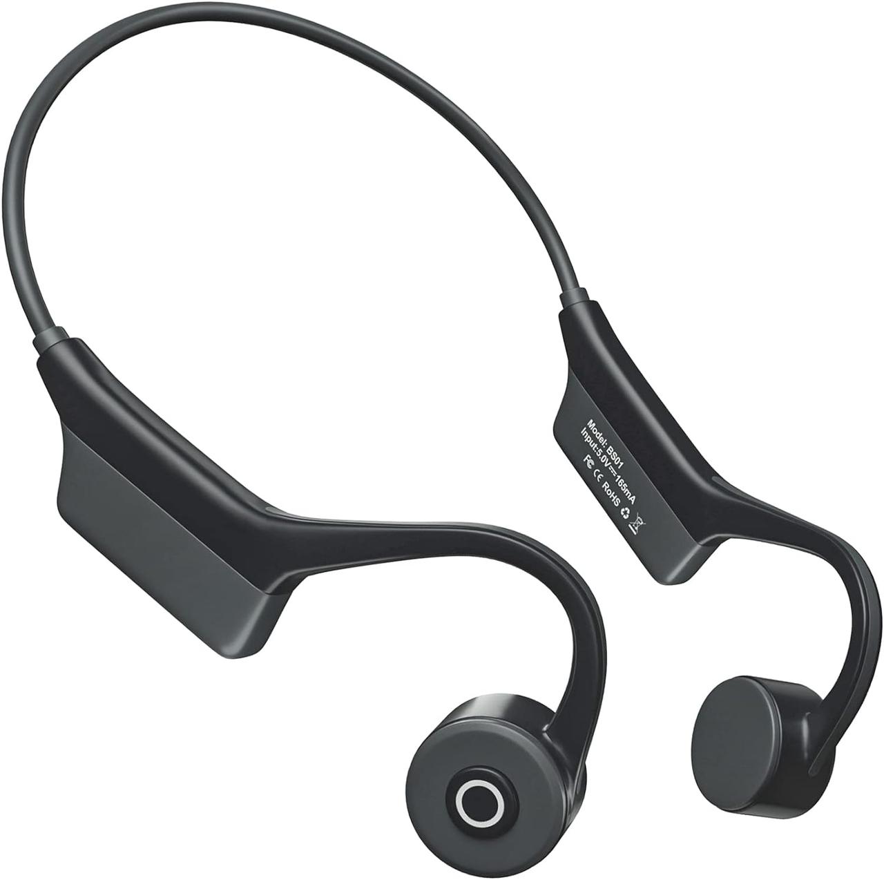 Навушники кісткової провідності, бездротові навушники Bluetooth з мікрофоном, бігові навушники, надлегкі спортивні навушники з від, фото 1