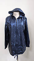 Куртка - ветровка - дождевик женская длинная блестящая Синий
