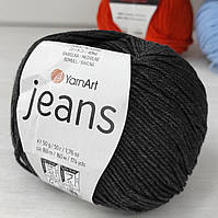 Пряжа YarnArt Jeans №28 чорний (графіт) (Ярнарт джинс, напівбавовна)