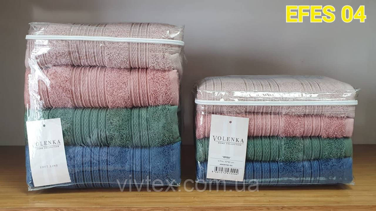Рушник махровий 50х90 Volenka Efes 04 Туреччина упаковка 4 шт.