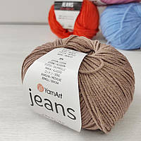 Пряжа YarnArt Jeans №71 світло-коричневий (какао) (Ярнарт джинс, напівбавовна)
