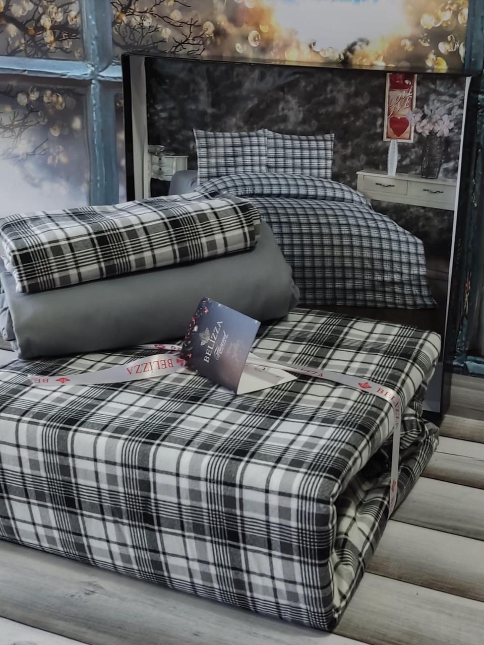 Байкова постільна білизна фланель полуторний розмір Belizza Home 07, фото 1