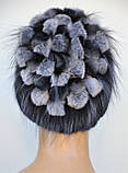 Жіноча хутряна шапка з ондатри "Нашивка-петлі", фото 2