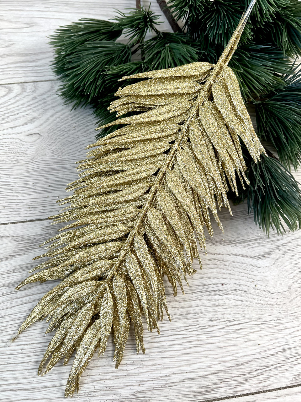 Лист папороті золотий ( 10 штук  ), фото 1