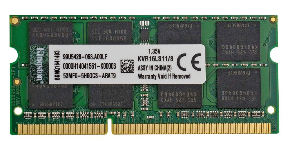 Оперативна пам'ять KVR16LS11/8 DDR3L SDRAM 8Gb1.35V вид ззаду Оперативна пам'ять для ноутбука ддр3л 8 гб 1600 PC3L 12800s вид ззаду