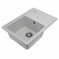 Гранитная мойка для кухни (Platinum) 6243 LIANA матовая Белая в точку (SP000046798)