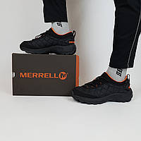 Зимние кроссовки термо мужские зима черные с оранжевым Merrell Ice Cup. Спортивная зимняя обувь Мерелл Айс Кап