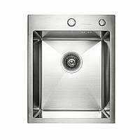 Кухонная мойка Platinum Handmade 400x500х220 (толщина 3,0/1,5 мм) прямоугольная, из нержавеющей стали