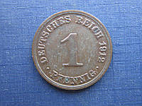 Монета 1 пфенниг Германия империя 1912 А