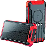 Бездротовий сонячний зарядний пристрій Lakko Power Bank Solar 31200 мАг з бездротовою зарядкою та ліхтарем.