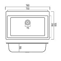 Гранитная мойка для кухни Platinum 7850 Bogema матовый карбон, мойка из искусственного камня