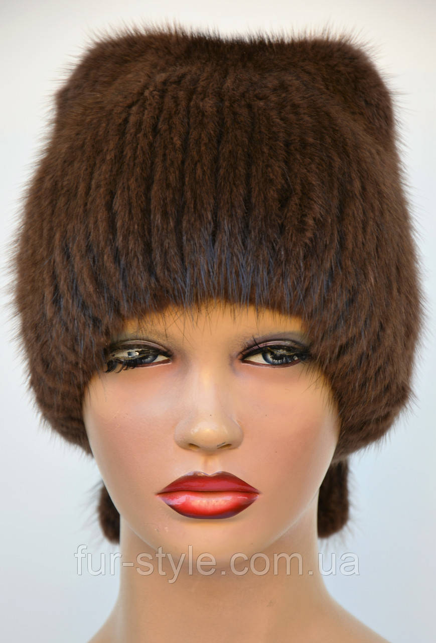 Женская меховая шапка из ондатры "Шарик-хвостик" - фото 1 - id-p343495874