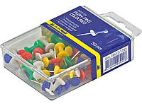 Кнопки-цвяшки канцелярські, кольор., 50шт., пластиковий контейнер BM.5150 ТМ BUROMAX BP