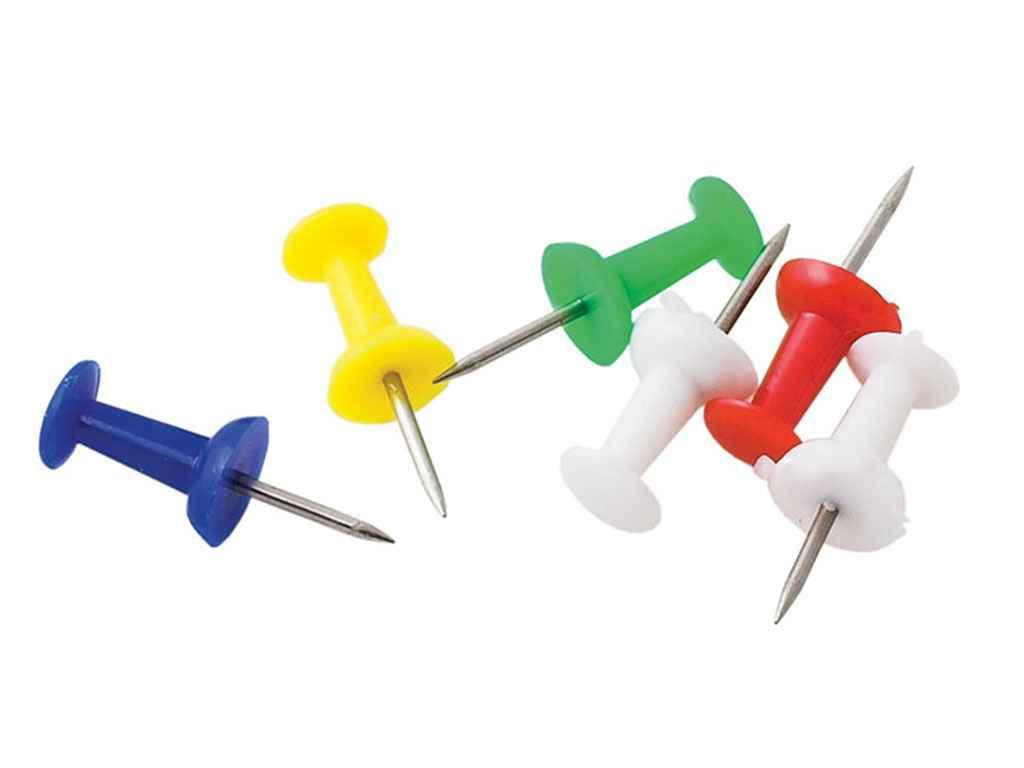 Кнопки-цвяшки канцелярські, кольор. JOBMAX, 25шт. BM.5153 ТМ BUROMAX BP, фото 1