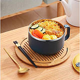 Ланч-бокс для приготування локшини у формі чашки Noodle 900мл Синій, фото 4