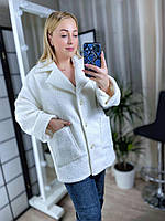 Женское демисезонное Пальто шикарный стильный кардиган Ткань: букле тедди Размер: (48-50),(52-54),(56-58)