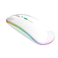 Мышь беспроводная USB TRY Mouse Slim 1200 dpi с подсв. встр. акб белая