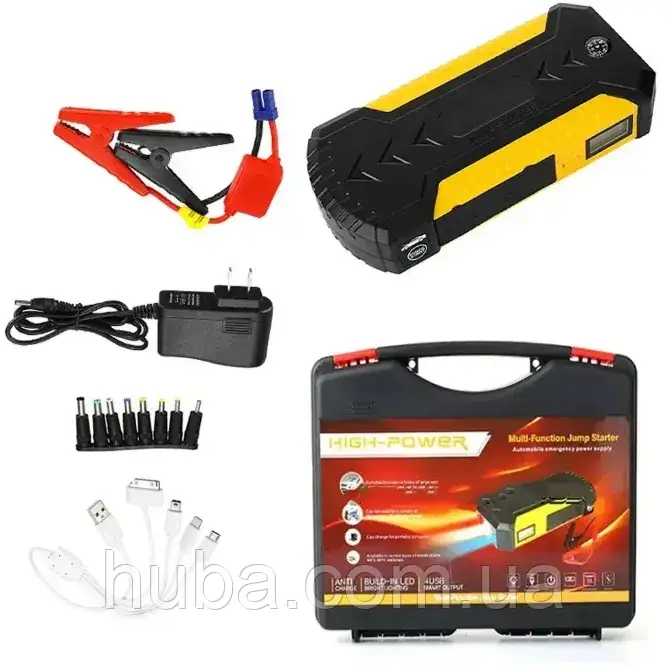 Пусковий пристрій для акумулятора.Пускозарядний пристрій з дислеєм JUMPSTARTER TM19D (88000 мА·год),