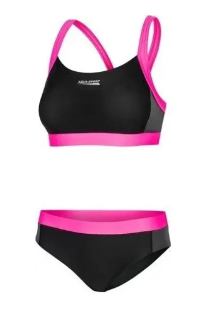 Купальник роздільний для жінок Aqua Speed NAOMI 7124 чорний, рожевий Жін 42(XL)