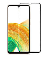Закаленное защитное стекло на смартфон Samsung Galaxy A34 5G 6D / Черная рамка