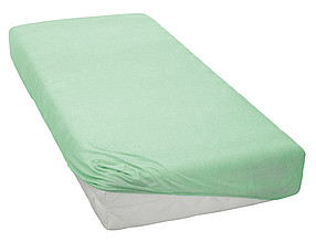 Натяжне простирадло на гумці однотонне 180 200 трикотаж святкове, простирадла на гумці Kayra Ментоловий