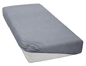 Натяжне простирадло на гумці однотонне 180 200 трикотаж святкове, простирадла на гумці Kayra Темно сірий