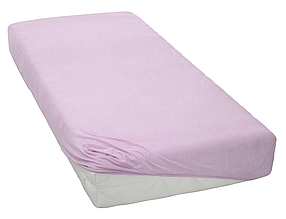 Натяжне простирадло на гумці однотонне 180 200 трикотаж святкове, простирадла на гумці Kayra бавовна Рожевий