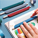 Ручка гелева з лінійкою "Звірятка", кольорові чорнила, фото 2