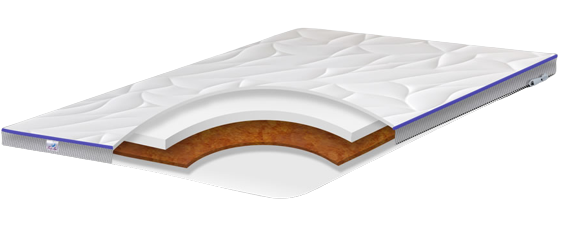 Матрац футон топер кокос і піна 6 см Top Air collection Hard Soft Хард Софт ультратонкий Family Sleep, фото 1