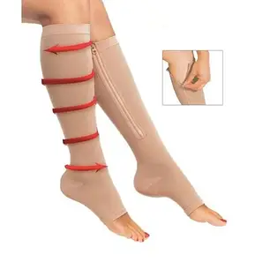 Компресійні гольфи для фіксації щиколоток Zip Sox, бежевий l/xl, фото 3