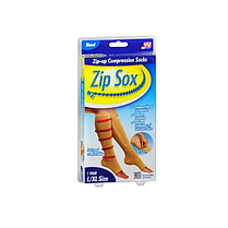Компресійні гольфи для фіксації щиколоток Zip Sox, бежевий l/xl, фото 5