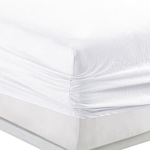 Натяжне простирадло на гумці однотонне 180 200 трикотаж святкове, простирадла на гумці Kayra Білий