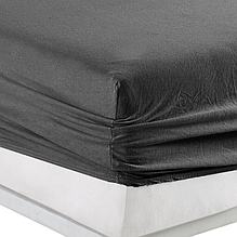 Трикотажне простирадло на гумці 180 200 бавовна якісне, натяжні простирадла Туреччина добре Темно сірий