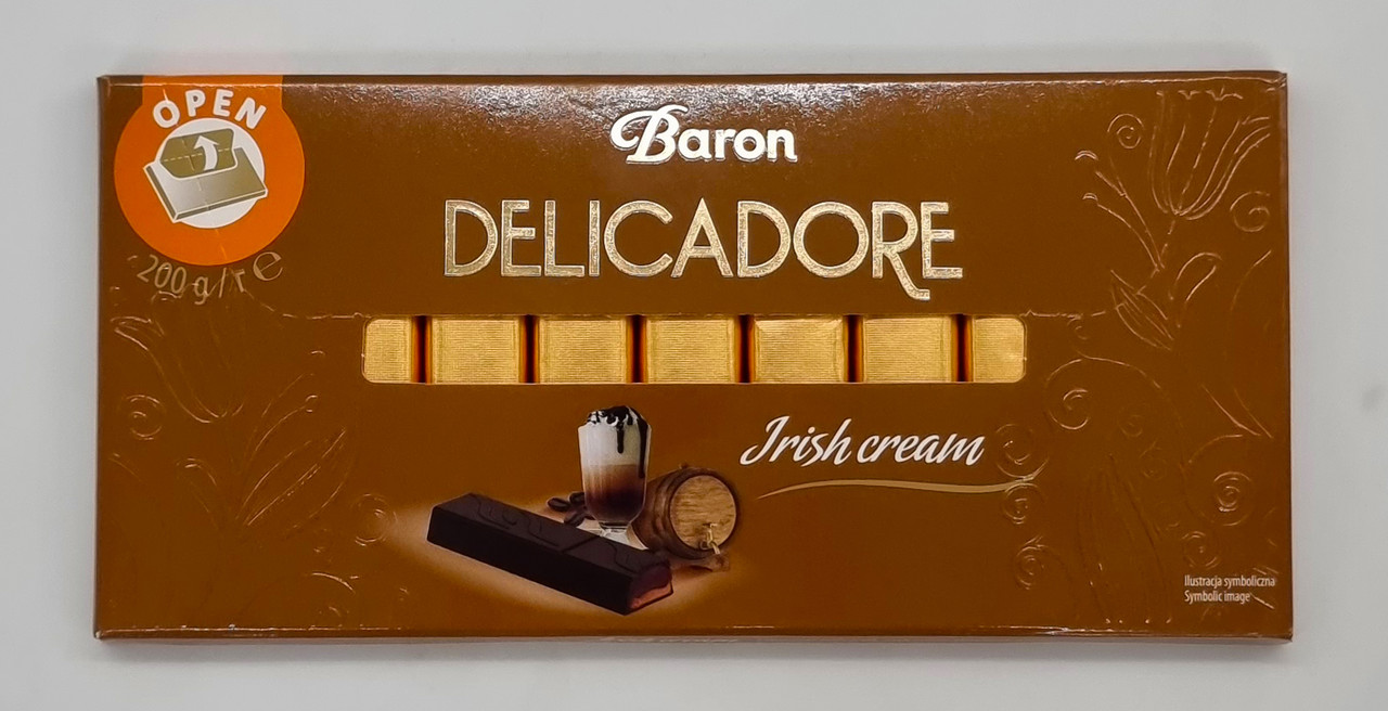 Шоколад Baron "Delicadore" зі смаком Irish Cream Польща 200 грамів