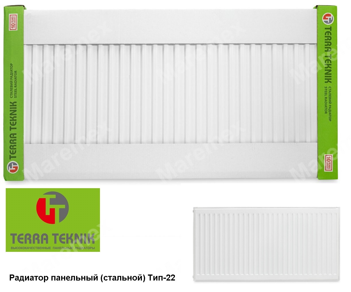 Радиатор для отопления т22 500х 500 - TERRA teknik (763 Вт) - фото 1 - id-p311512821