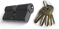 Циліндровий механізм цинковий, серцевина для замка дверного ZN 70 mm 35*35 5 ключів Black Vortex