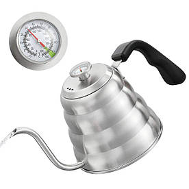 Чайник для кави термометром і тонким носиком 1.2 л Pour Over Coffee Pot