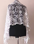 Білий весільний шарф Пелюстки любові, фото 6