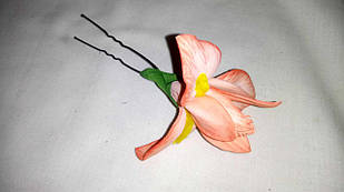 Шпильки для волосся з квітами ручної роботи "Ніжний ірис"
