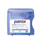 Зубна нитка paro classic-floss вощена (з м'ятою та фторидом), 50 м