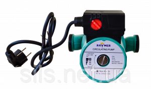 Побутовий циркуляційний насос Raymer RS-25/10-180 (чавун та нержавіюча сталь) + гайки + кабель 1м з вилкою, фото 1